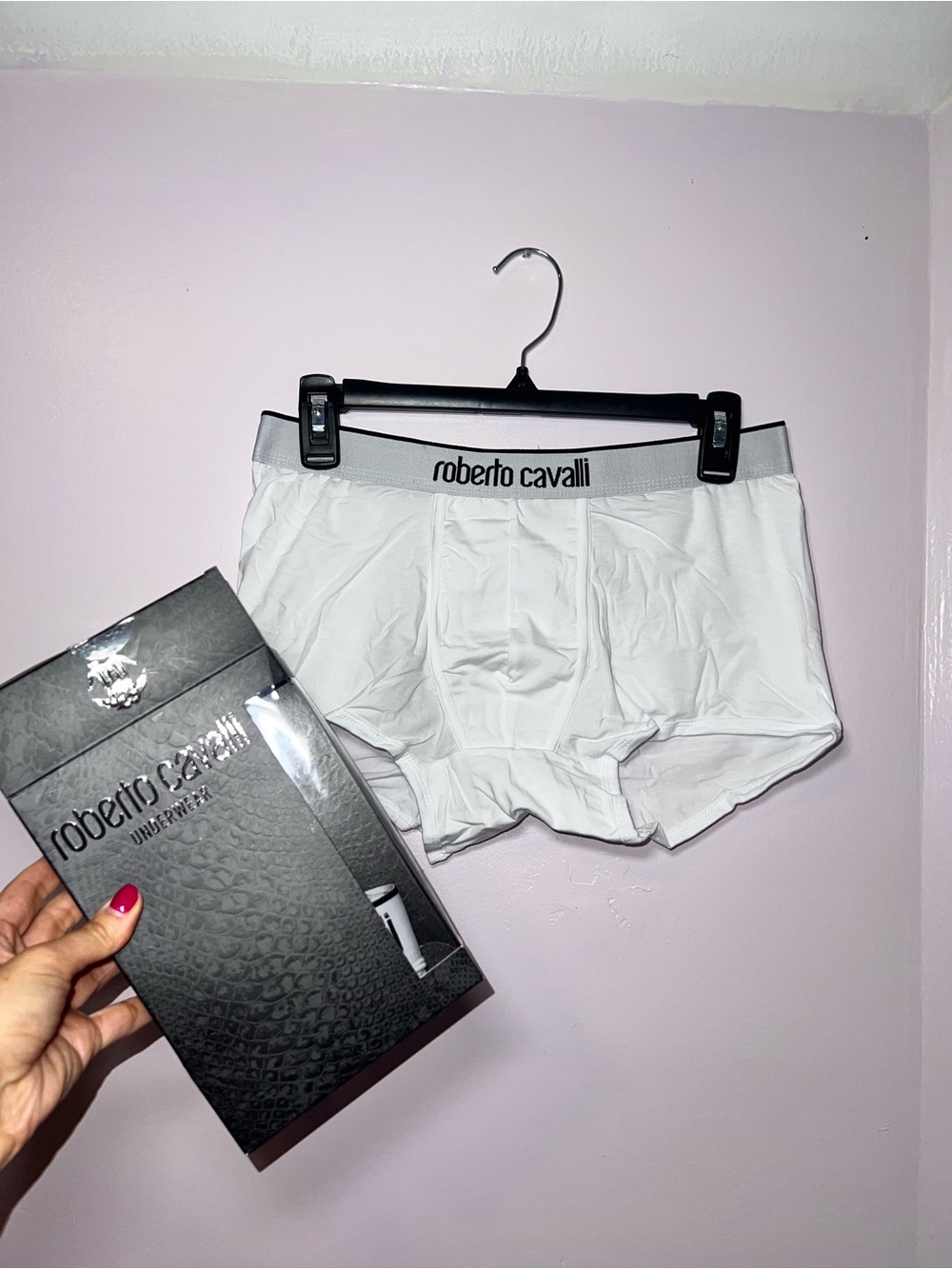 Roberto Cavalli White Men's 2-Pack Boxer Briefs with Branded Waistband
